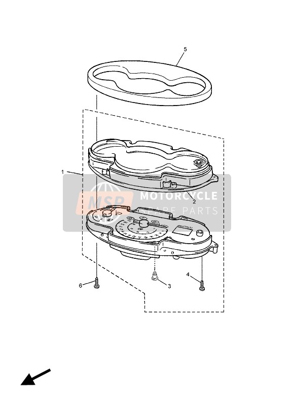 5XLH35110000, Lentille,  De Compteu, Yamaha, 0